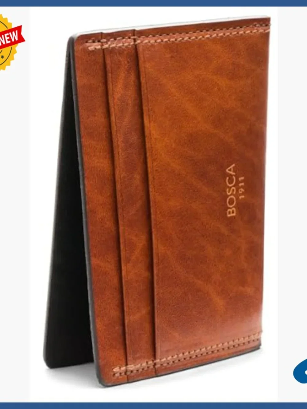 Slim Leather Card Case with RFID Protection, 4 Slots